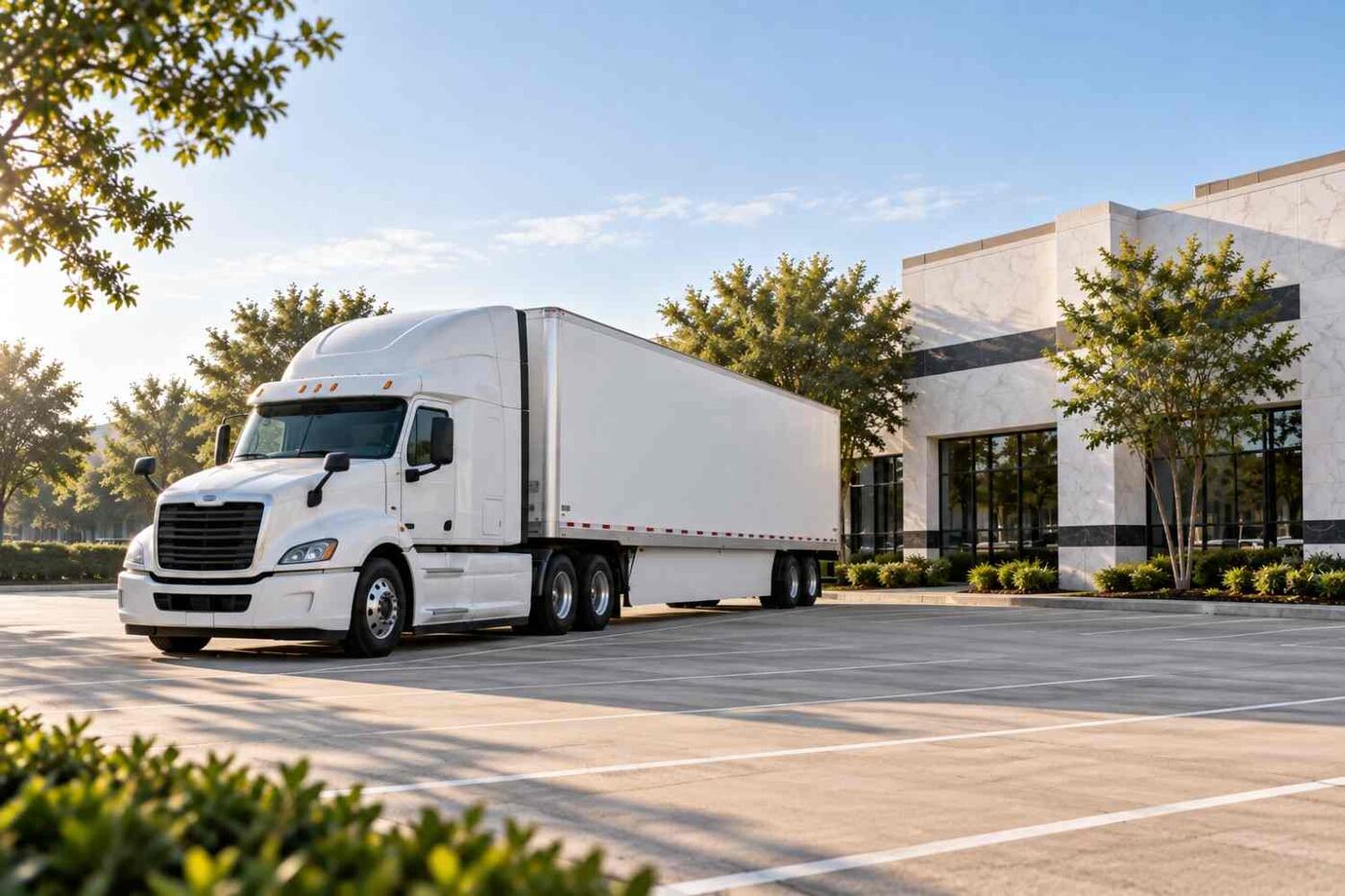 On-site truck parking with room for a tractor-trailer